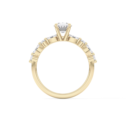 Oval Pave Lab Grown Diamond Engagement Ring