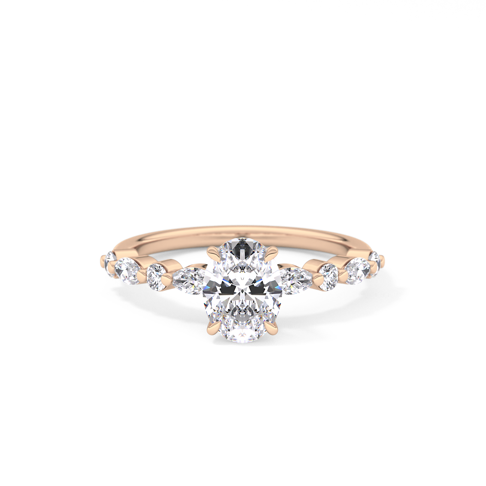Oval Pave Lab Grown Diamond Engagement Ring