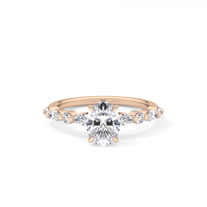 Oval Pave Lab Grown Diamond Engagement Ring