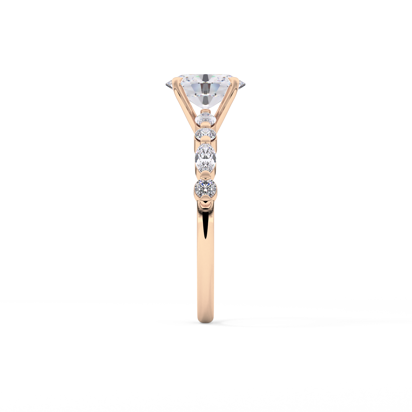 Oval Pave Lab Grown Diamond Engagement Ring