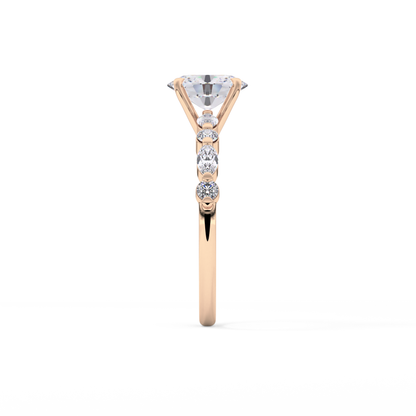 Oval Pave Lab Grown Diamond Engagement Ring