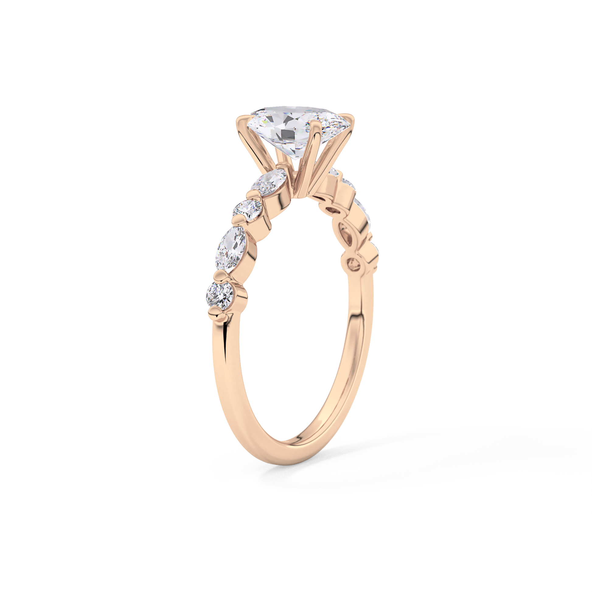 Oval Pave Lab Grown Diamond Engagement Ring
