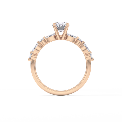 Oval Pave Lab Grown Diamond Engagement Ring