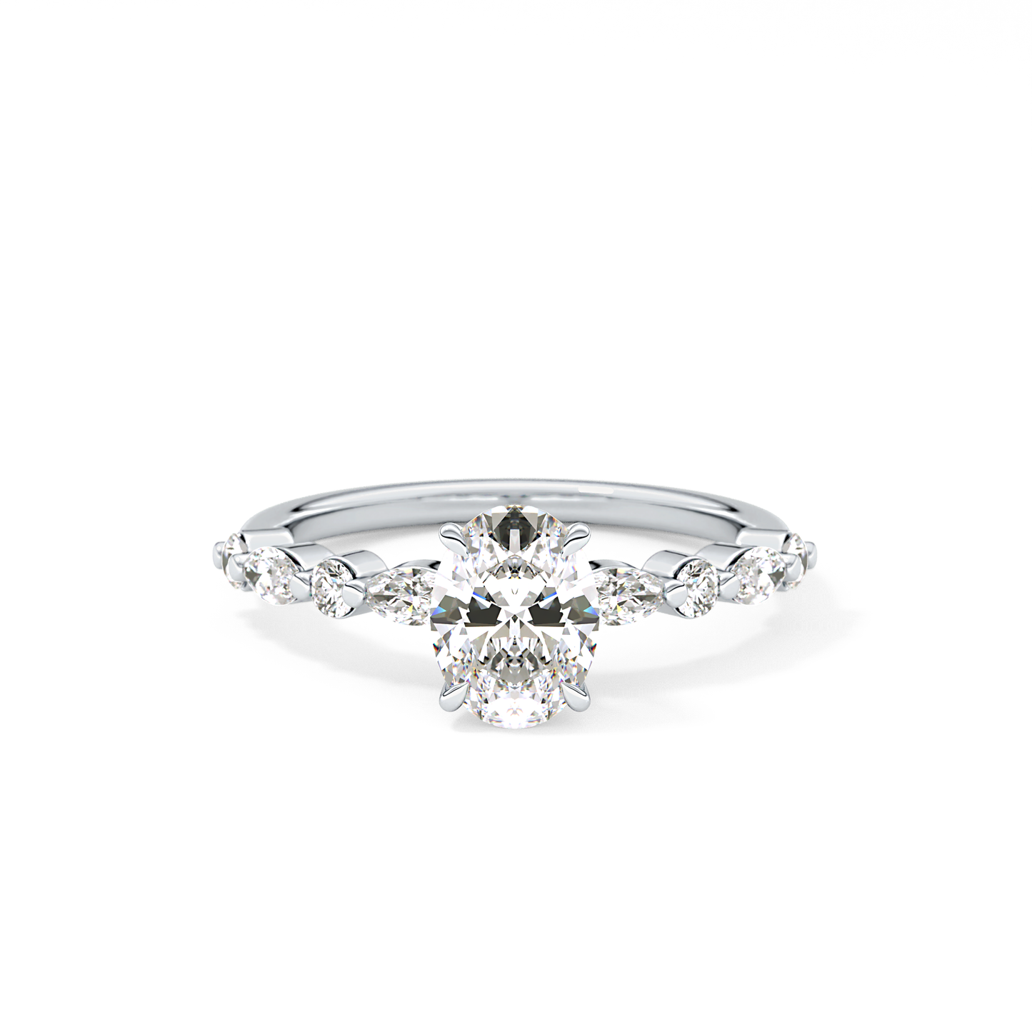 Oval Pave Lab Grown Diamond Engagement Ring
