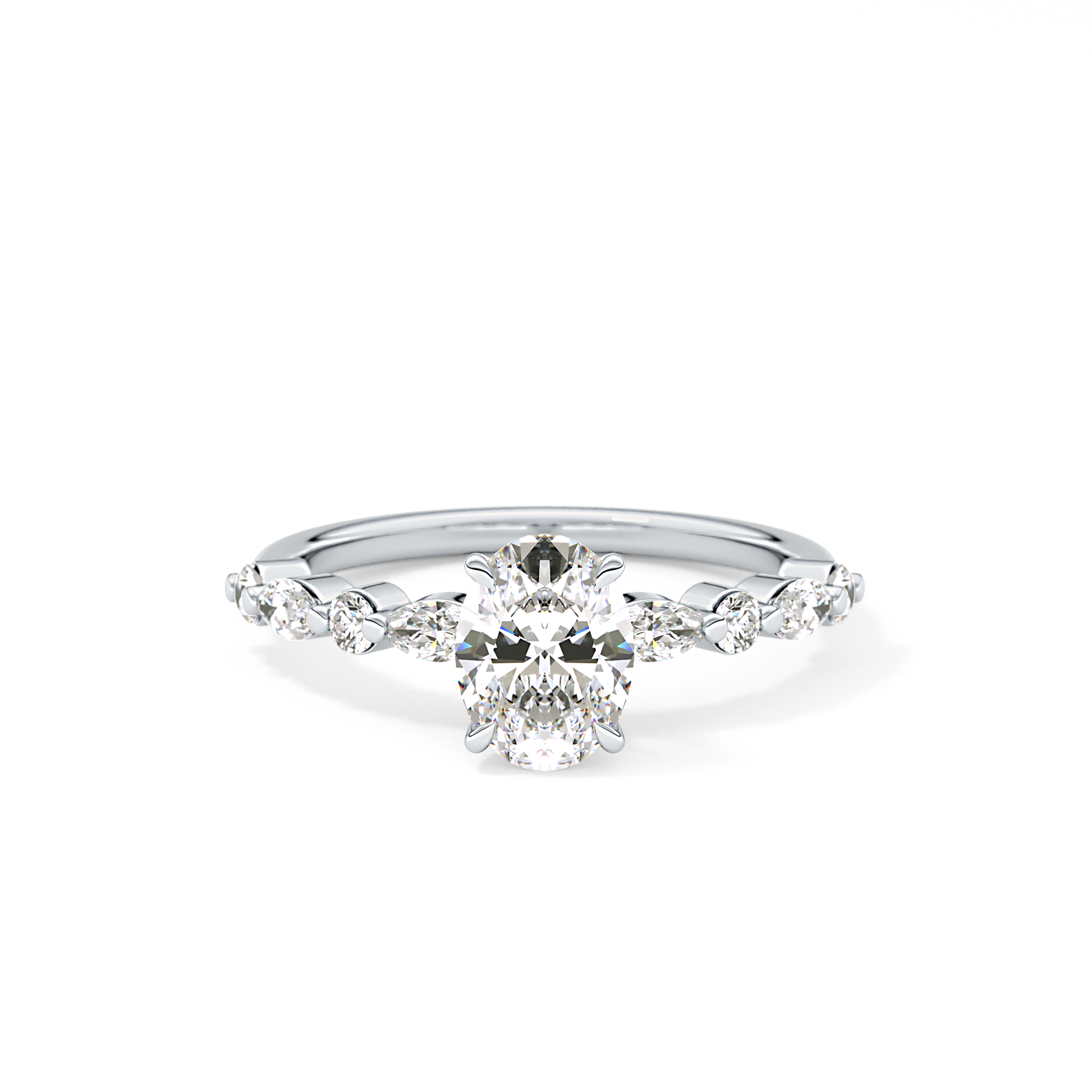 Oval Pave Lab Grown Diamond Engagement Ring