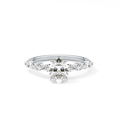 Oval Pave Lab Grown Diamond Engagement Ring
