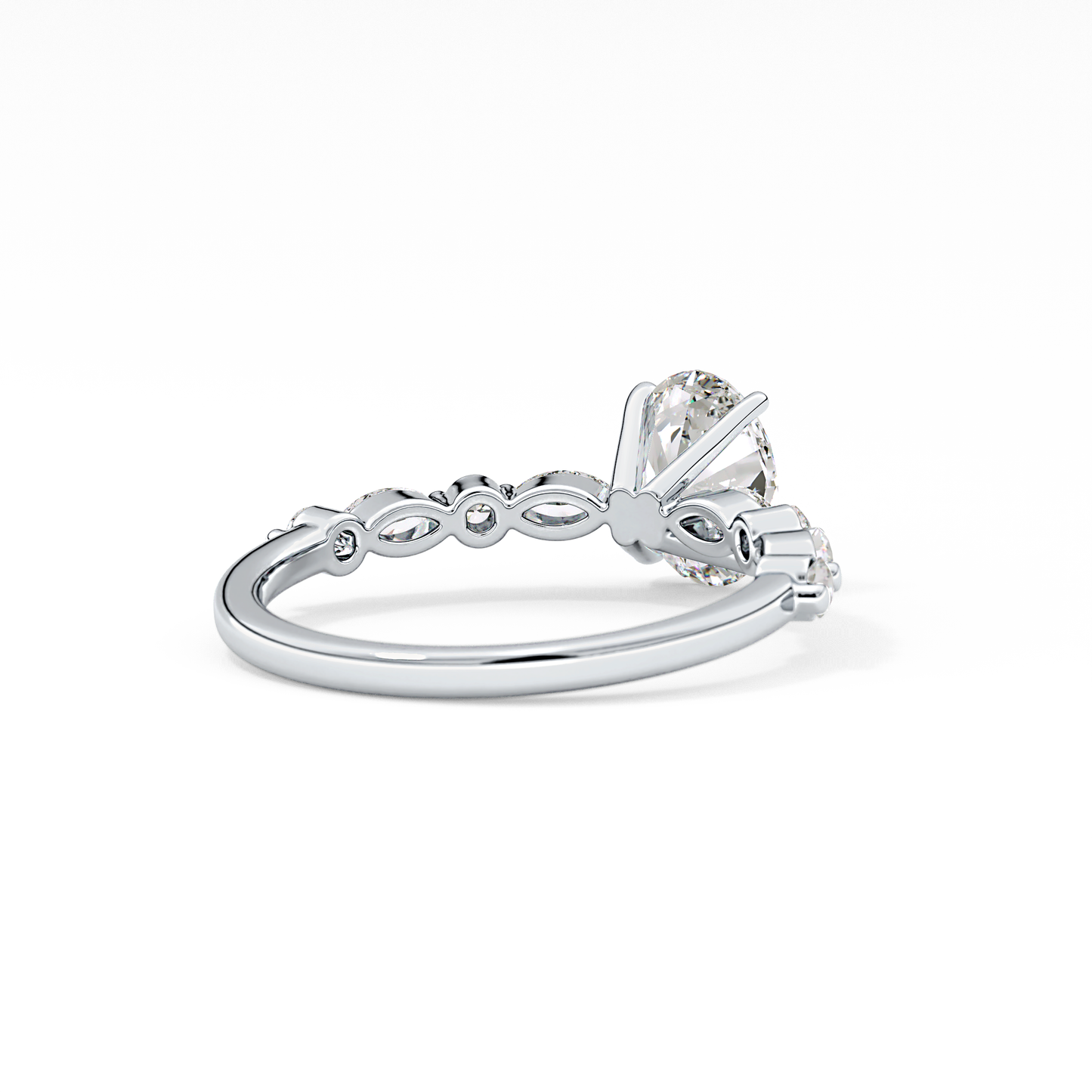 Oval Pave Lab Grown Diamond Engagement Ring