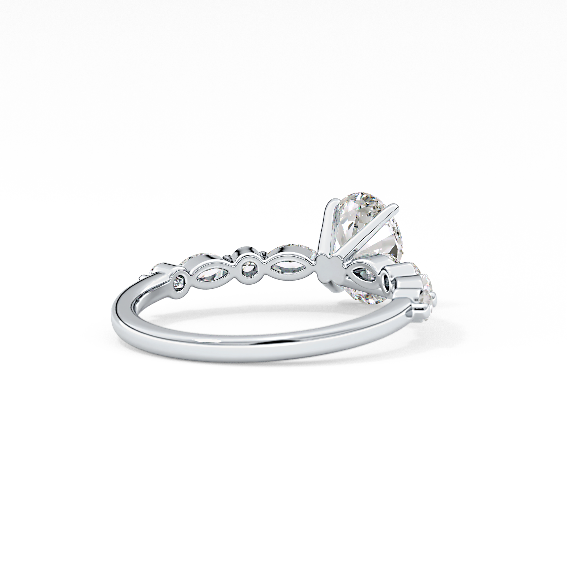 Oval Pave Lab Grown Diamond Engagement Ring
