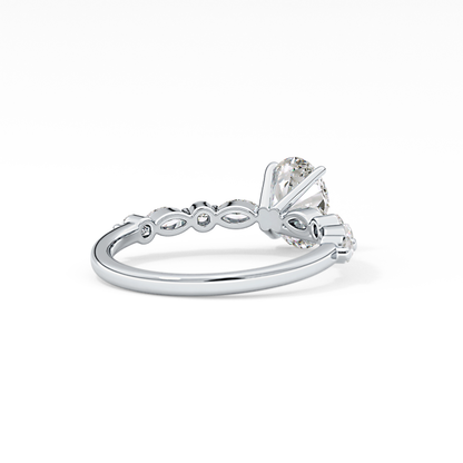 Oval Pave Lab Grown Diamond Engagement Ring