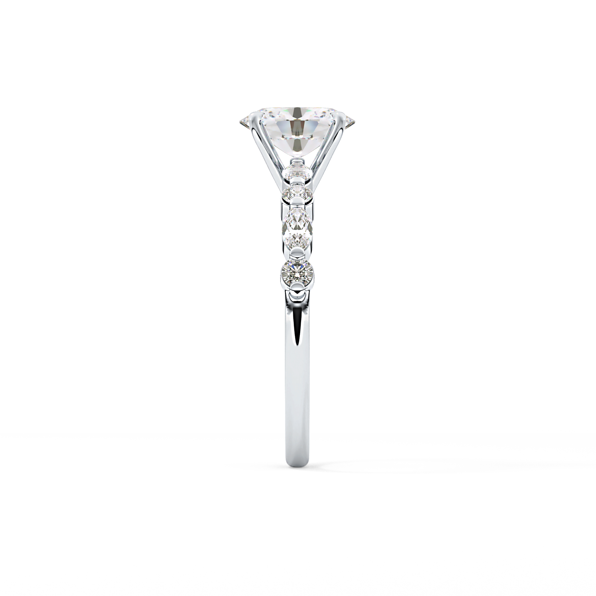 Oval Pave Lab Grown Diamond Engagement Ring