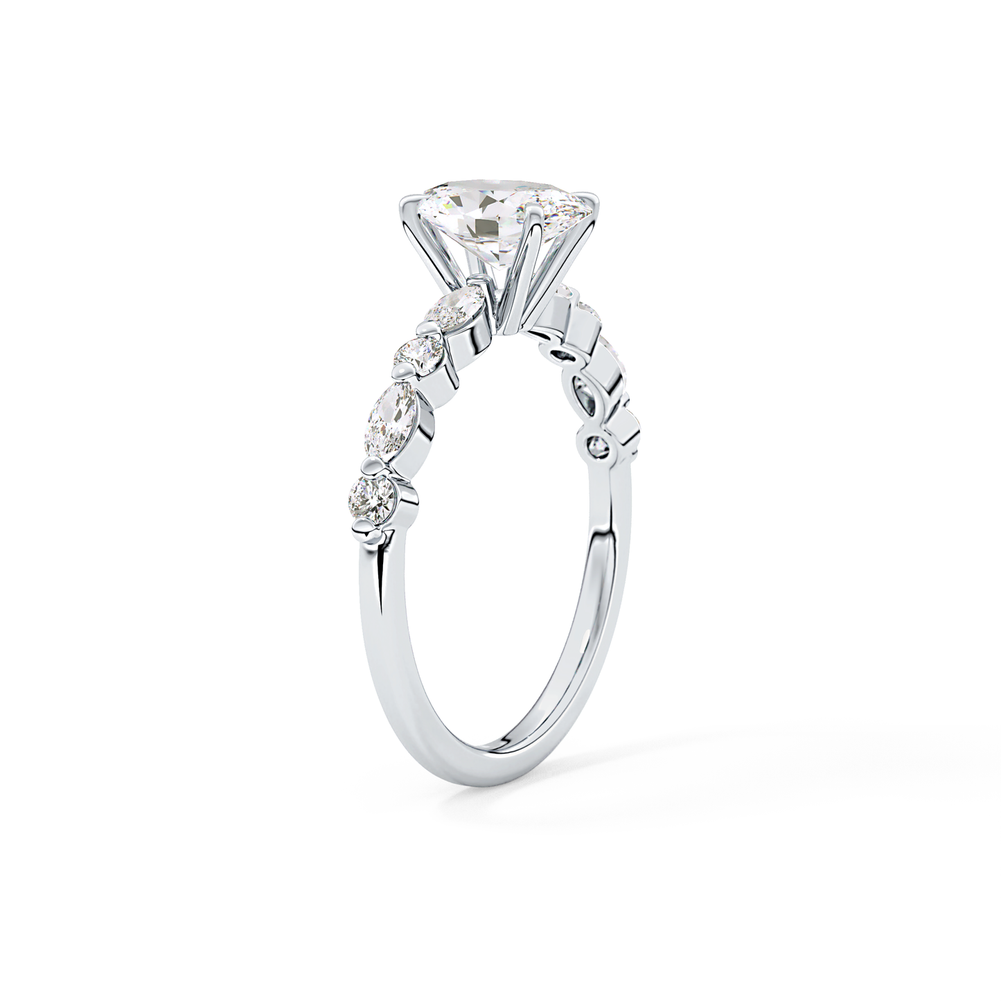 Oval Pave Lab Grown Diamond Engagement Ring