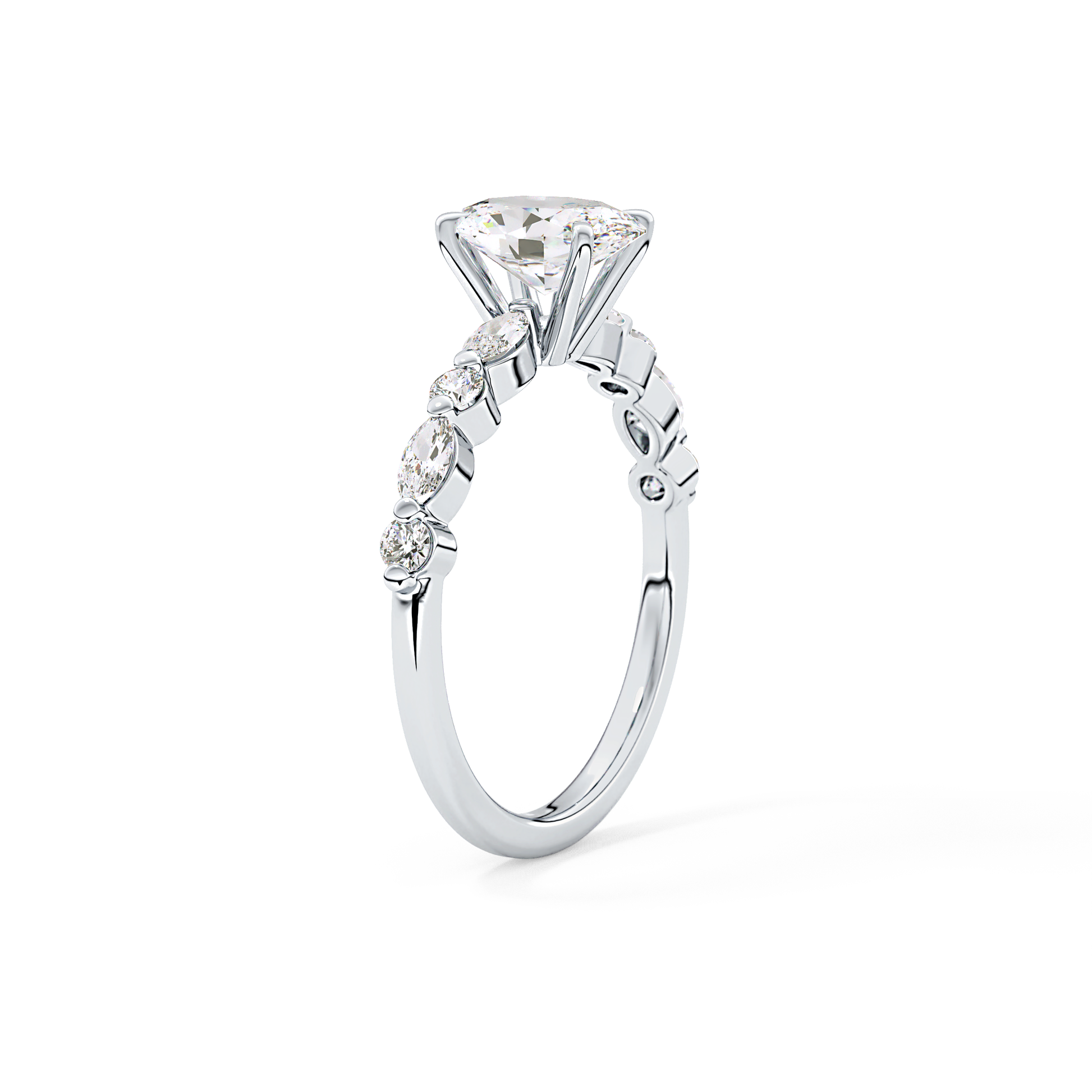 Oval Pave Lab Grown Diamond Engagement Ring