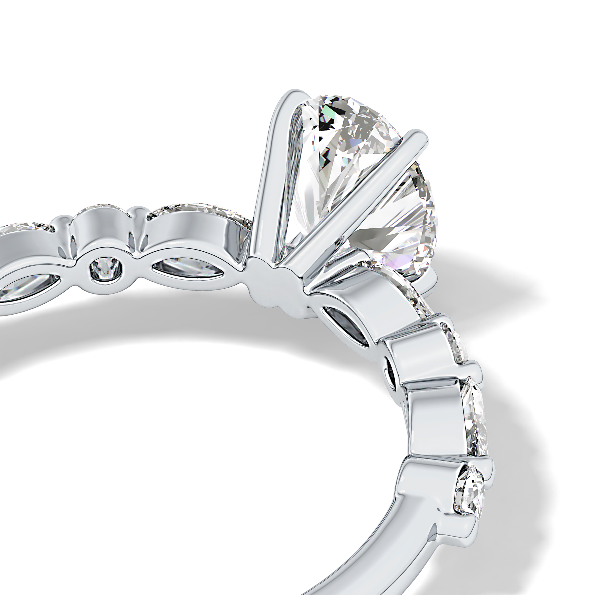 Oval Pave Lab Grown Diamond Engagement Ring