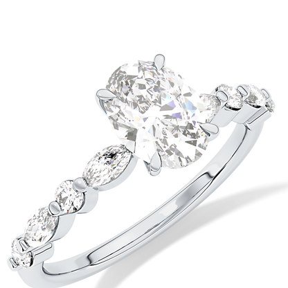 Oval Pave Lab Grown Diamond Engagement Ring