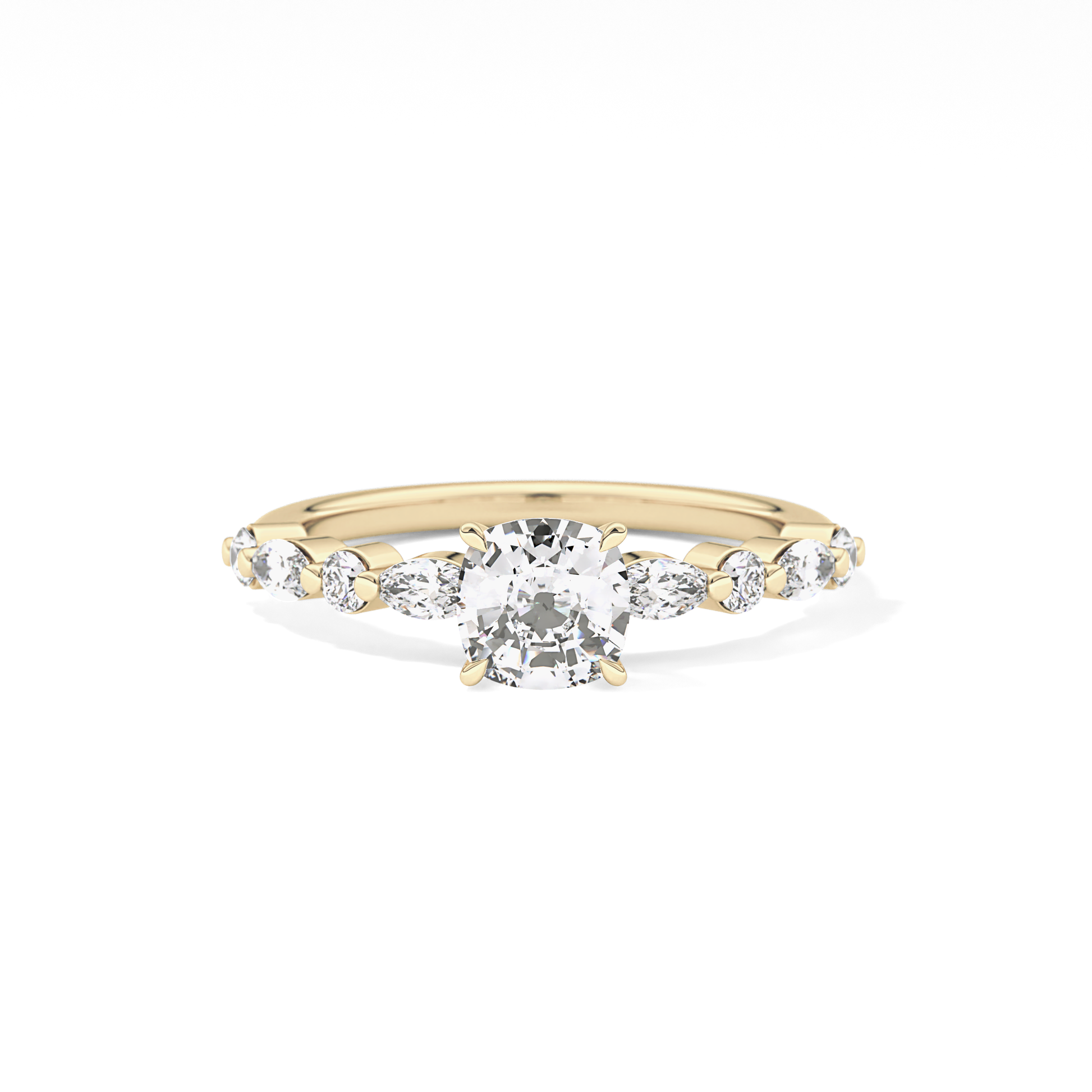 Cushion Pave Lab Grown Diamond Engagement Ring