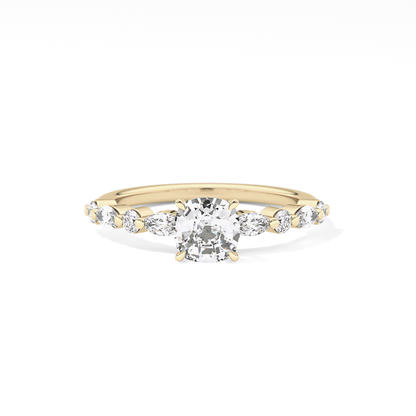 Cushion Pave Lab Grown Diamond Engagement Ring