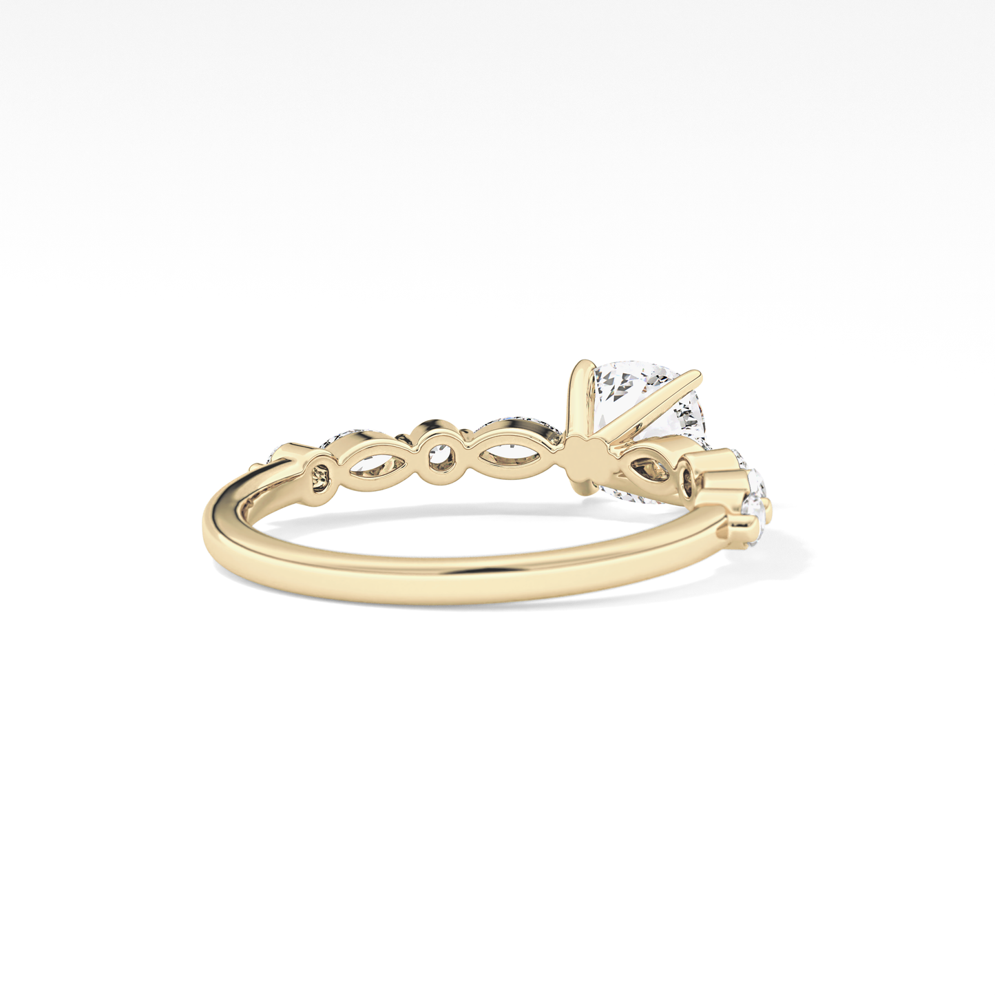 Cushion Pave Lab Grown Diamond Engagement Ring