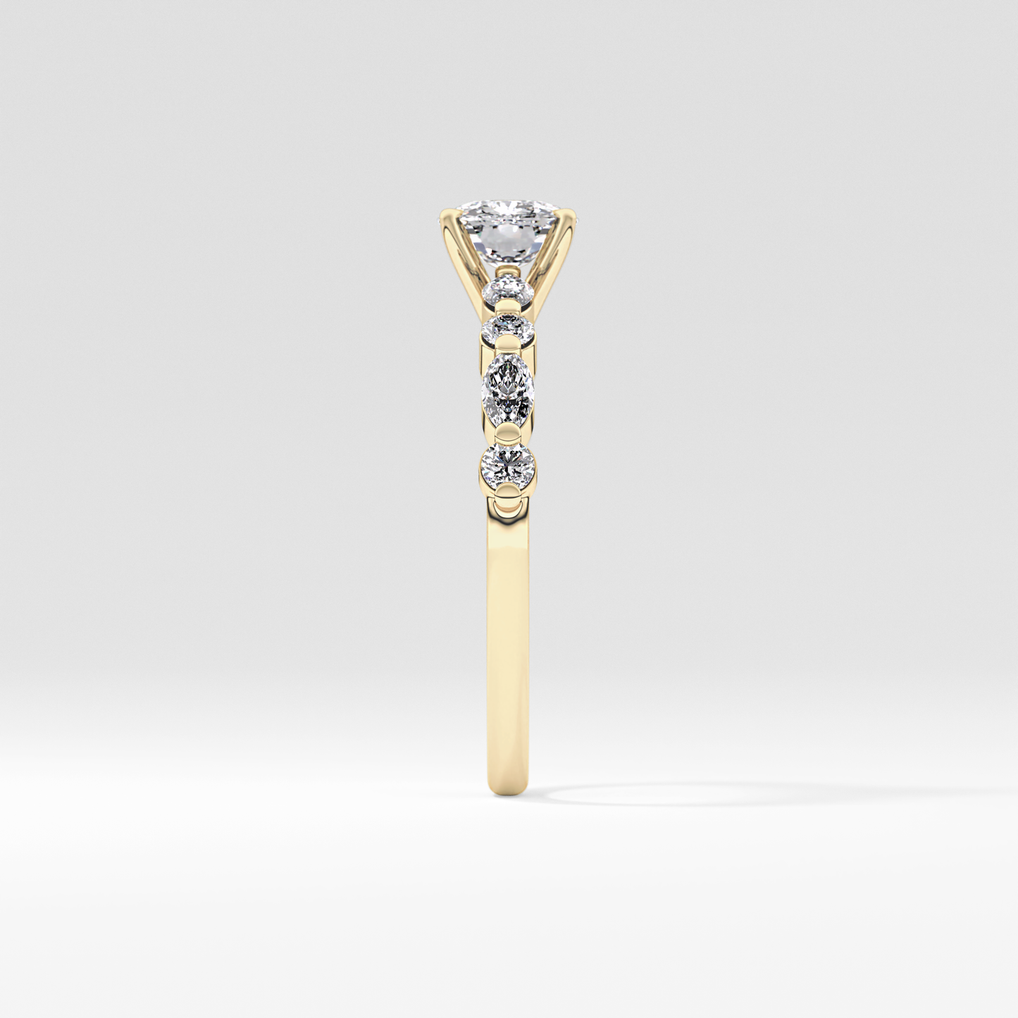 Cushion Pave Lab Grown Diamond Engagement Ring