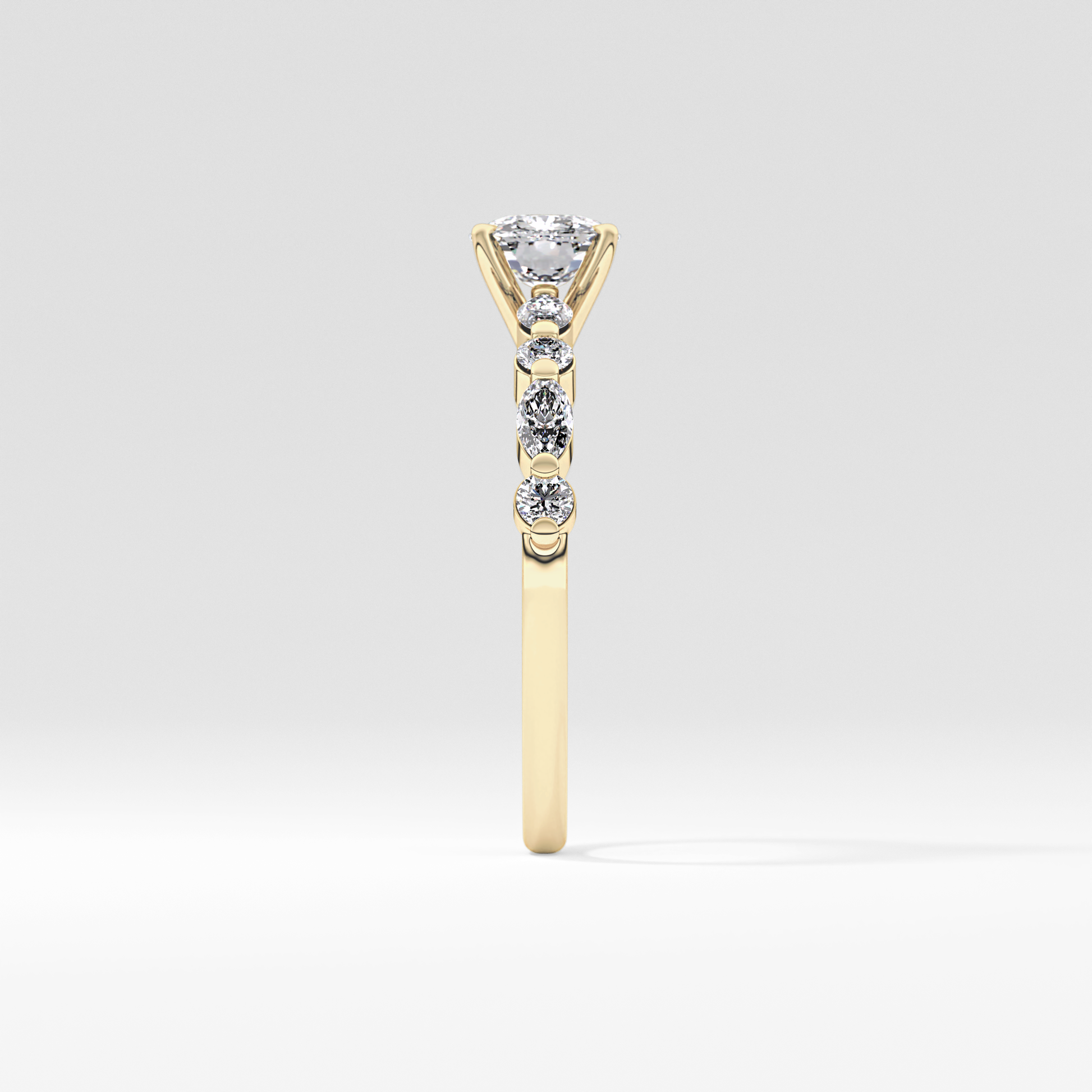 Cushion Pave Lab Grown Diamond Engagement Ring
