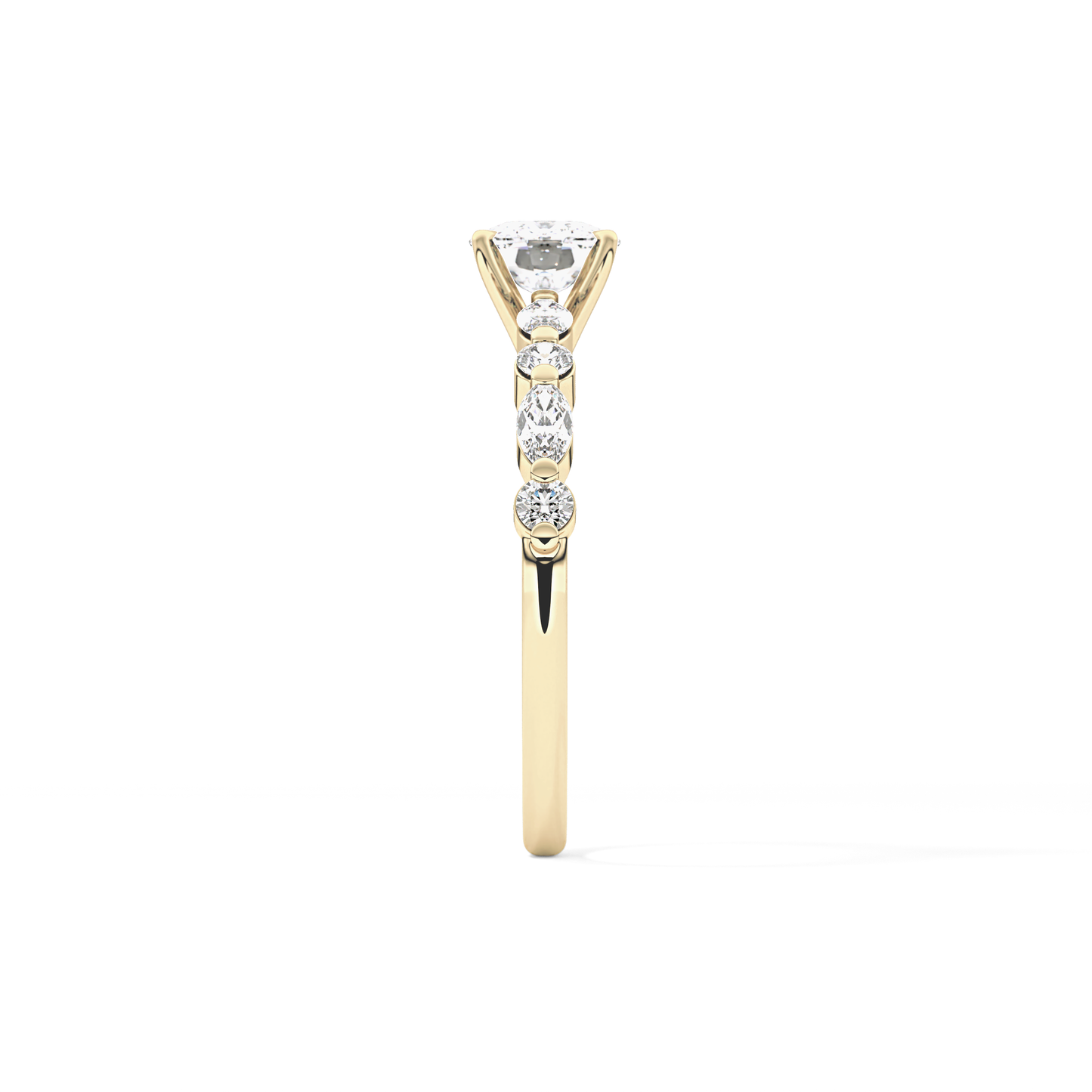 Cushion Pave Lab Grown Diamond Engagement Ring