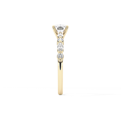 Cushion Pave Lab Grown Diamond Engagement Ring