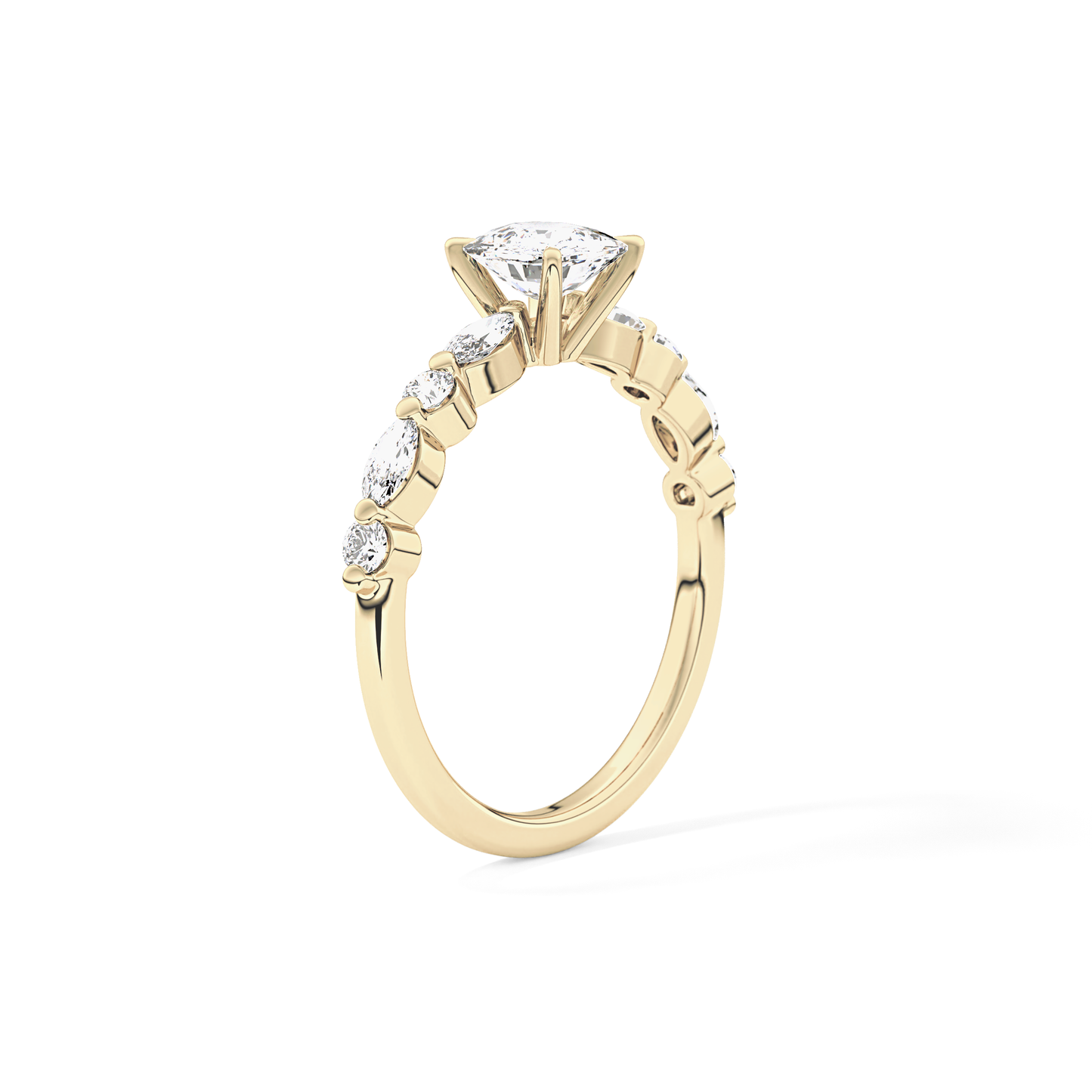 Cushion Pave Lab Grown Diamond Engagement Ring