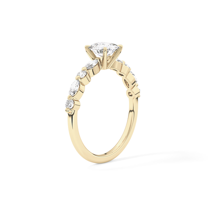 Cushion Pave Lab Grown Diamond Engagement Ring
