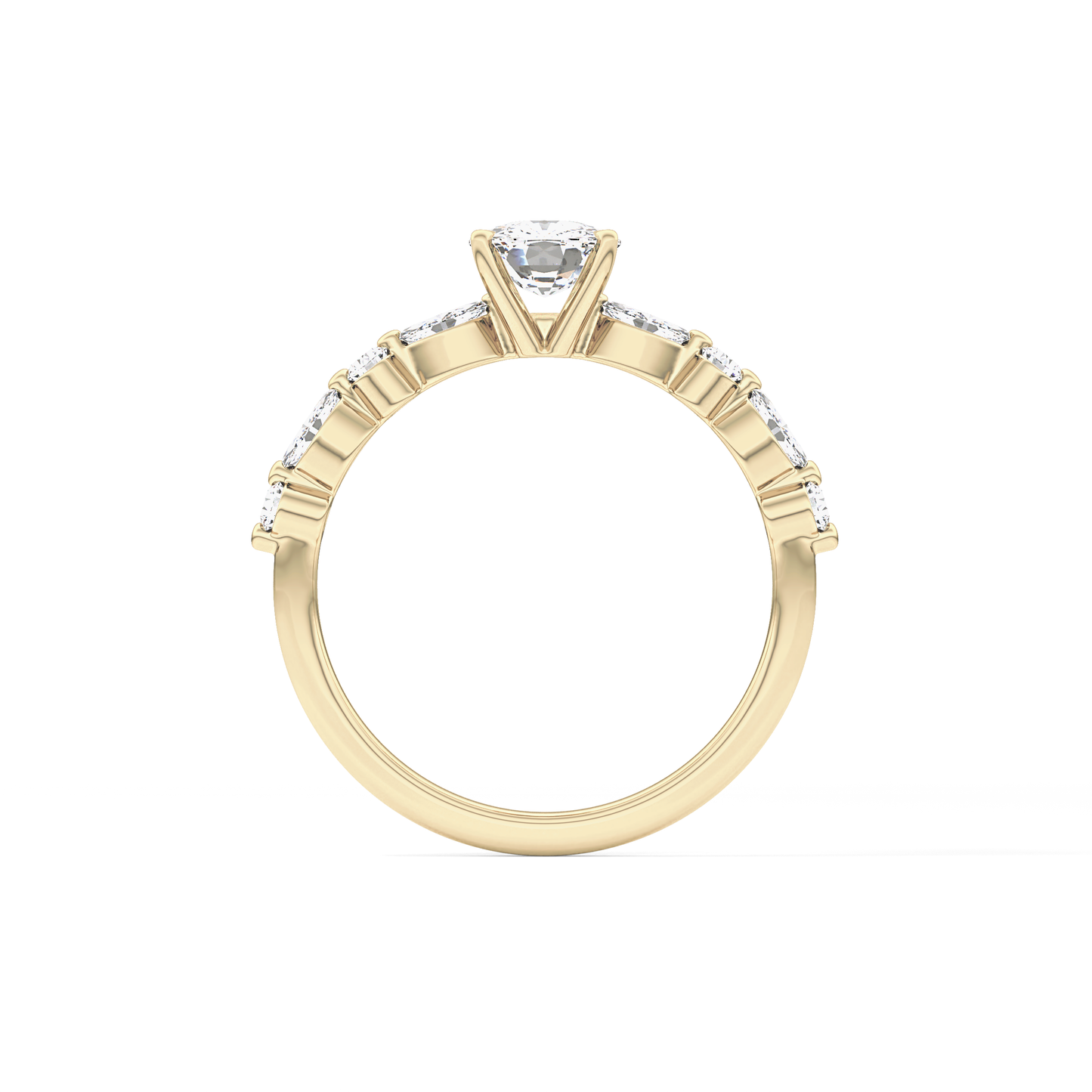 Cushion Pave Lab Grown Diamond Engagement Ring
