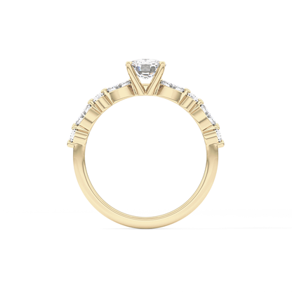 Cushion Pave Lab Grown Diamond Engagement Ring