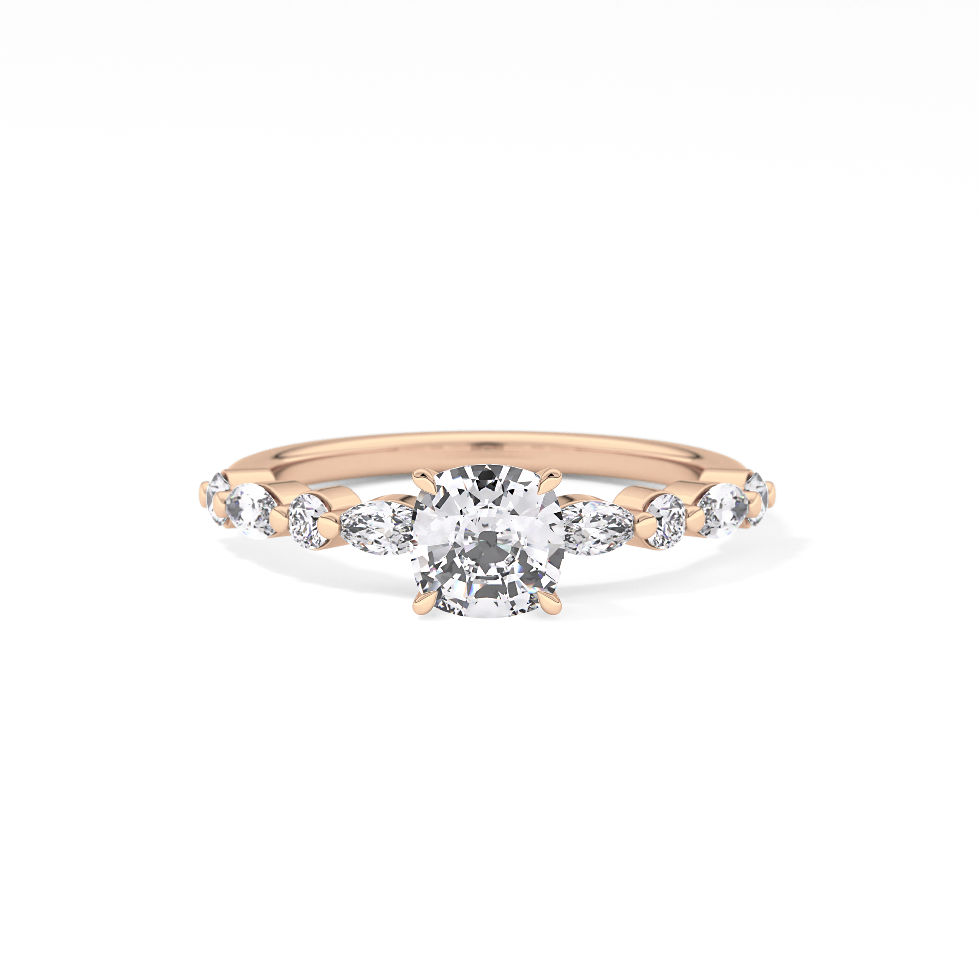 Cushion Pave Lab Grown Diamond Engagement Ring
