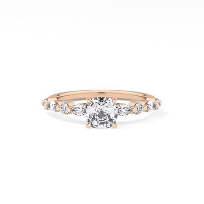 Cushion Pave Lab Grown Diamond Engagement Ring