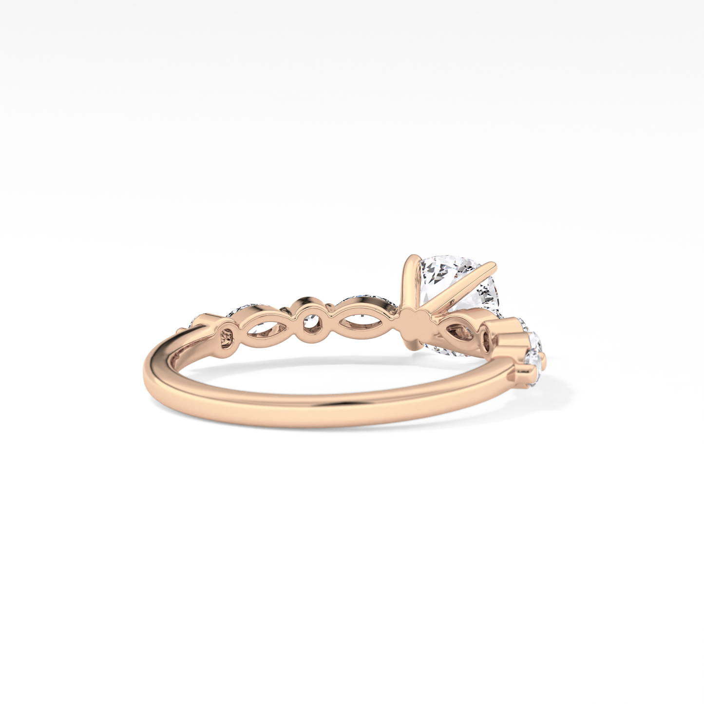 Cushion Pave Lab Grown Diamond Engagement Ring