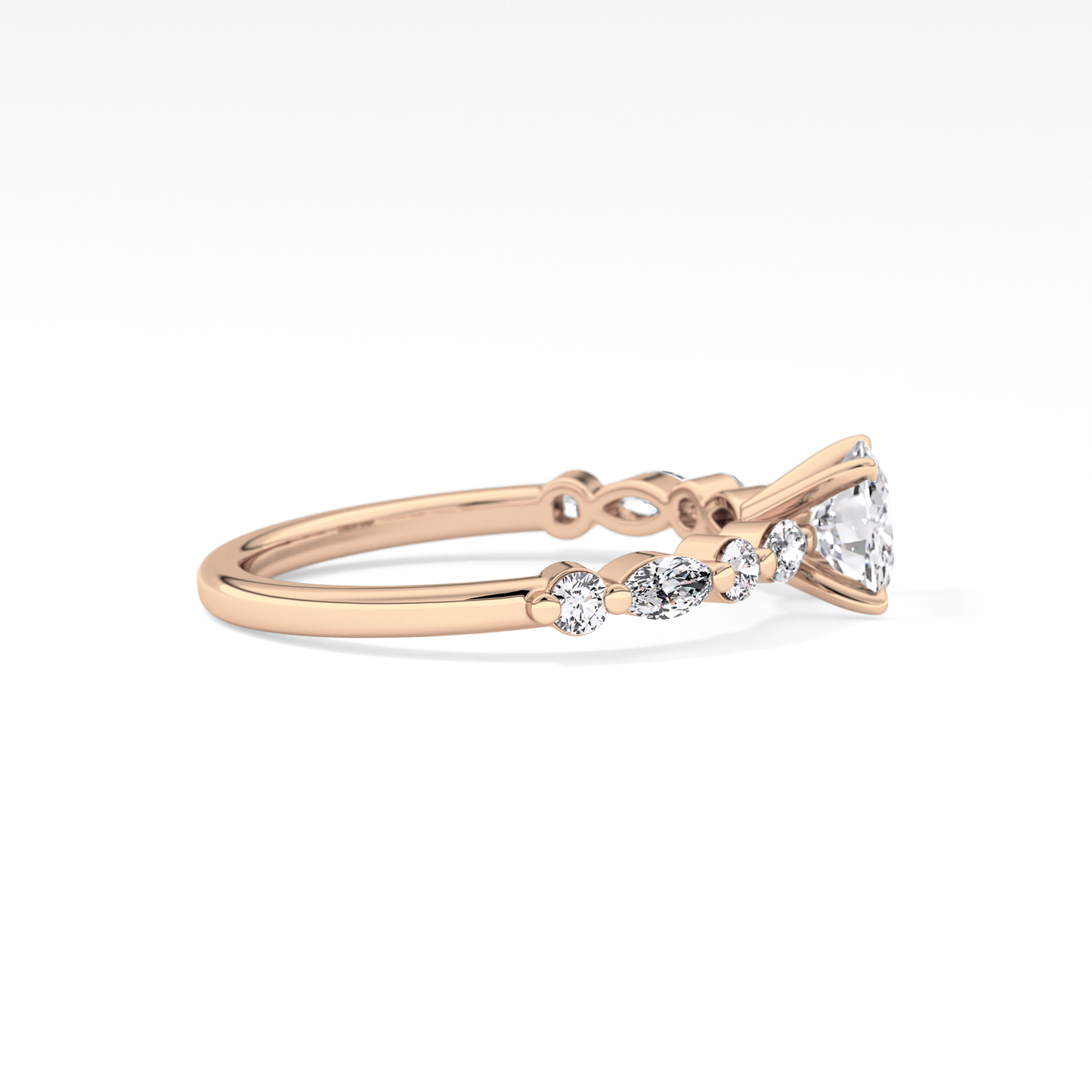 Cushion Pave Lab Grown Diamond Engagement Ring