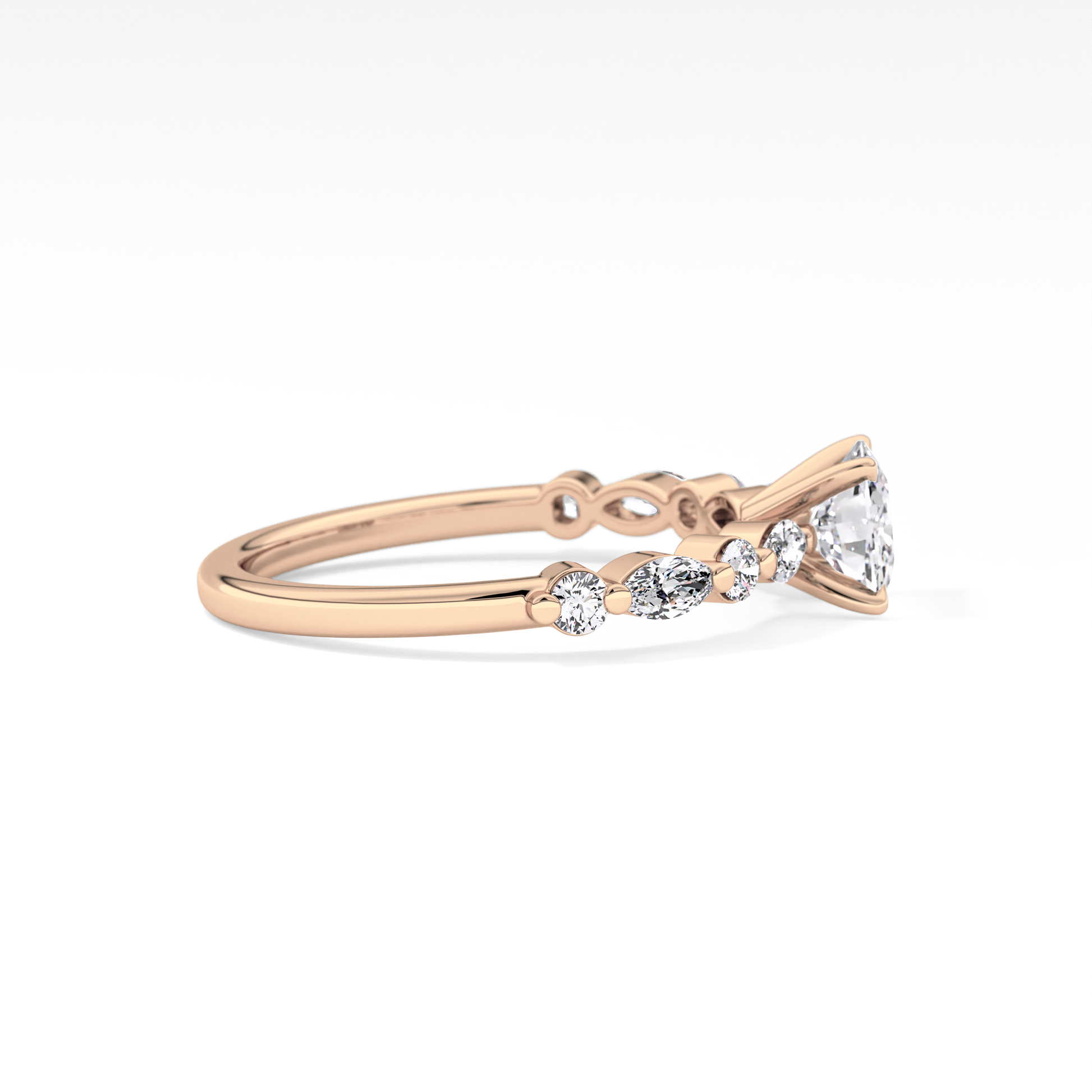 Cushion Pave Lab Grown Diamond Engagement Ring