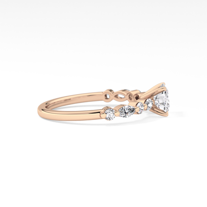 Cushion Pave Lab Grown Diamond Engagement Ring