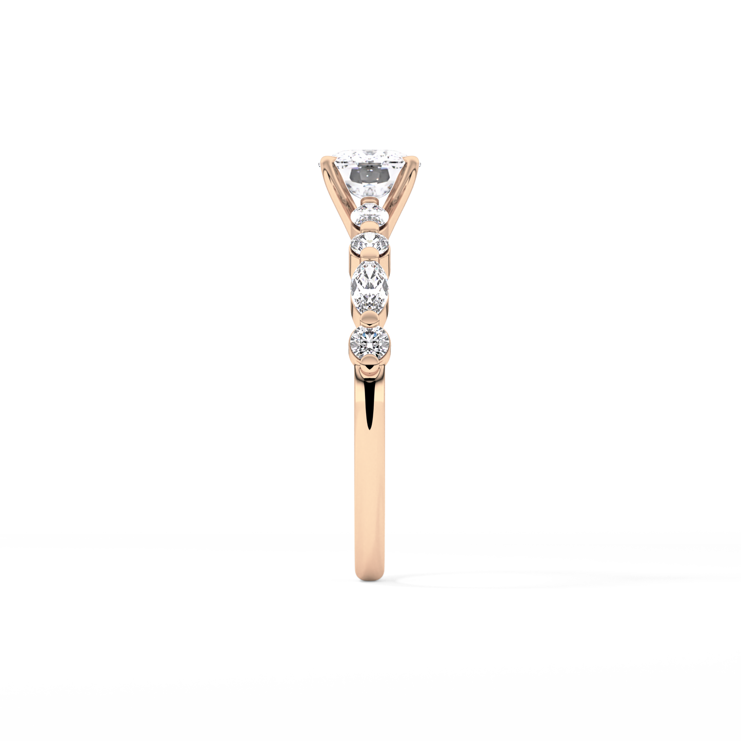 Cushion Pave Lab Grown Diamond Engagement Ring