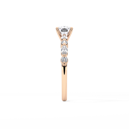 Cushion Pave Lab Grown Diamond Engagement Ring