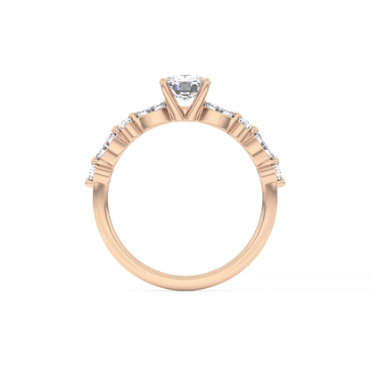 Cushion Pave Lab Grown Diamond Engagement Ring