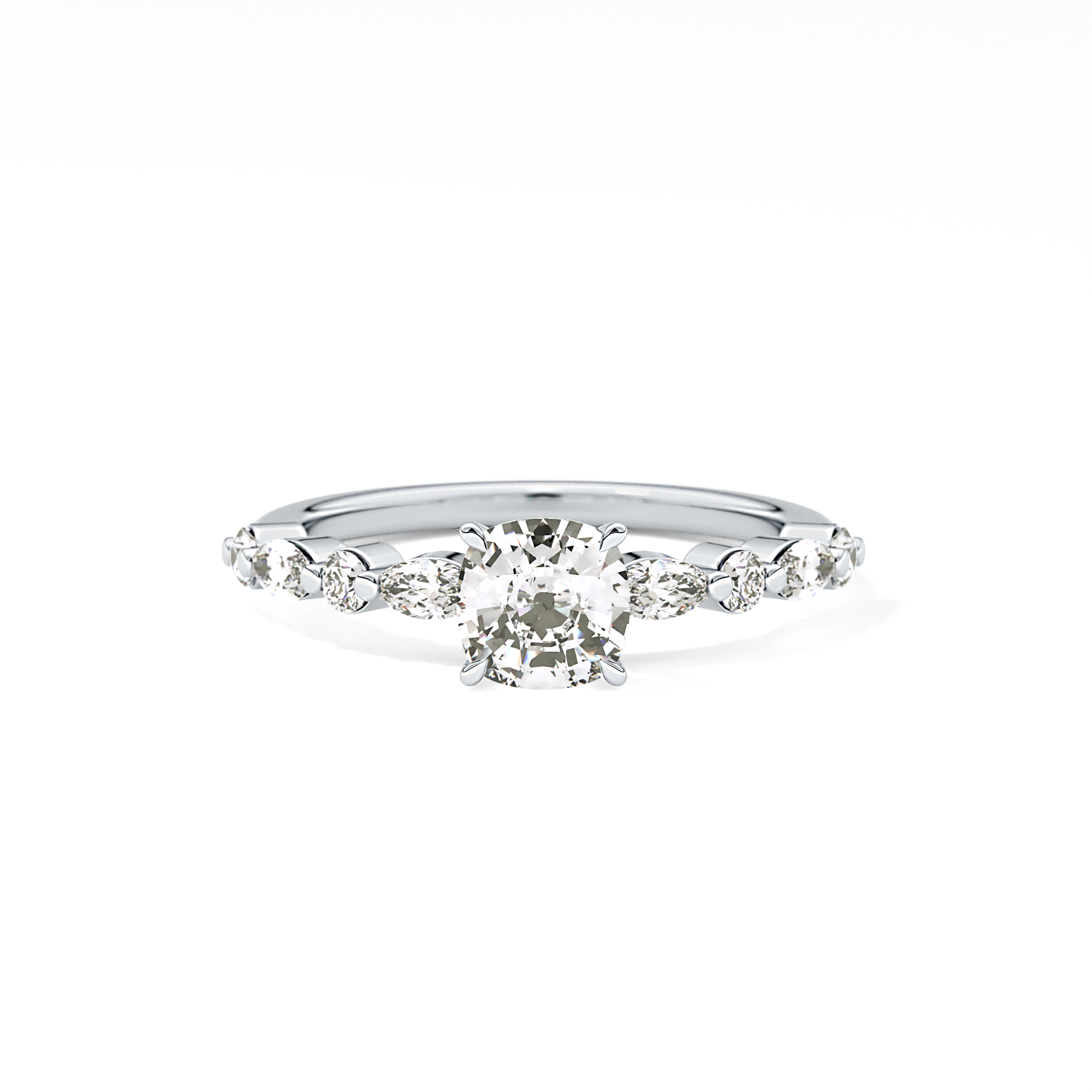 Cushion Pave Lab Grown Diamond Engagement Ring