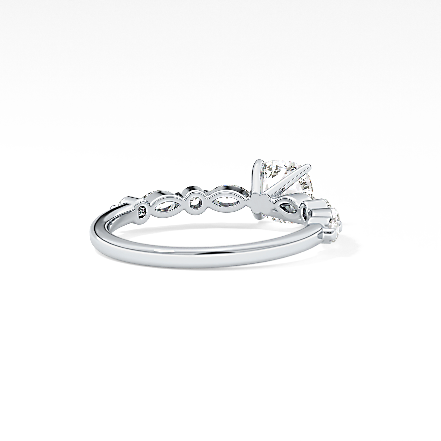 Cushion Pave Lab Grown Diamond Engagement Ring