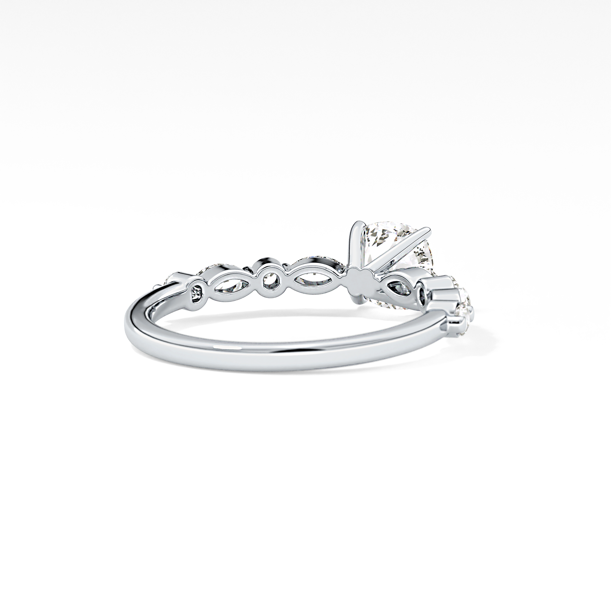 Cushion Pave Lab Grown Diamond Engagement Ring