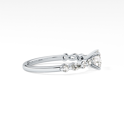 Cushion Pave Lab Grown Diamond Engagement Ring