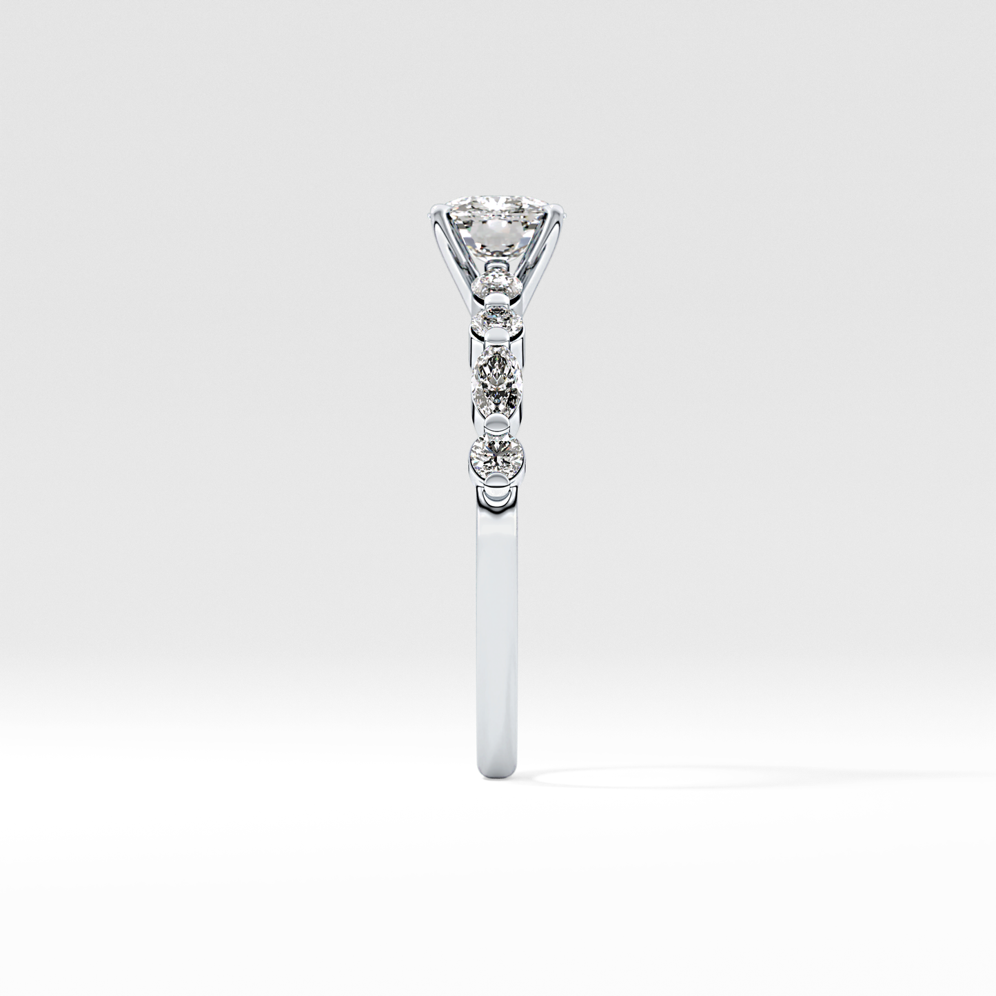 Cushion Pave Lab Grown Diamond Engagement Ring