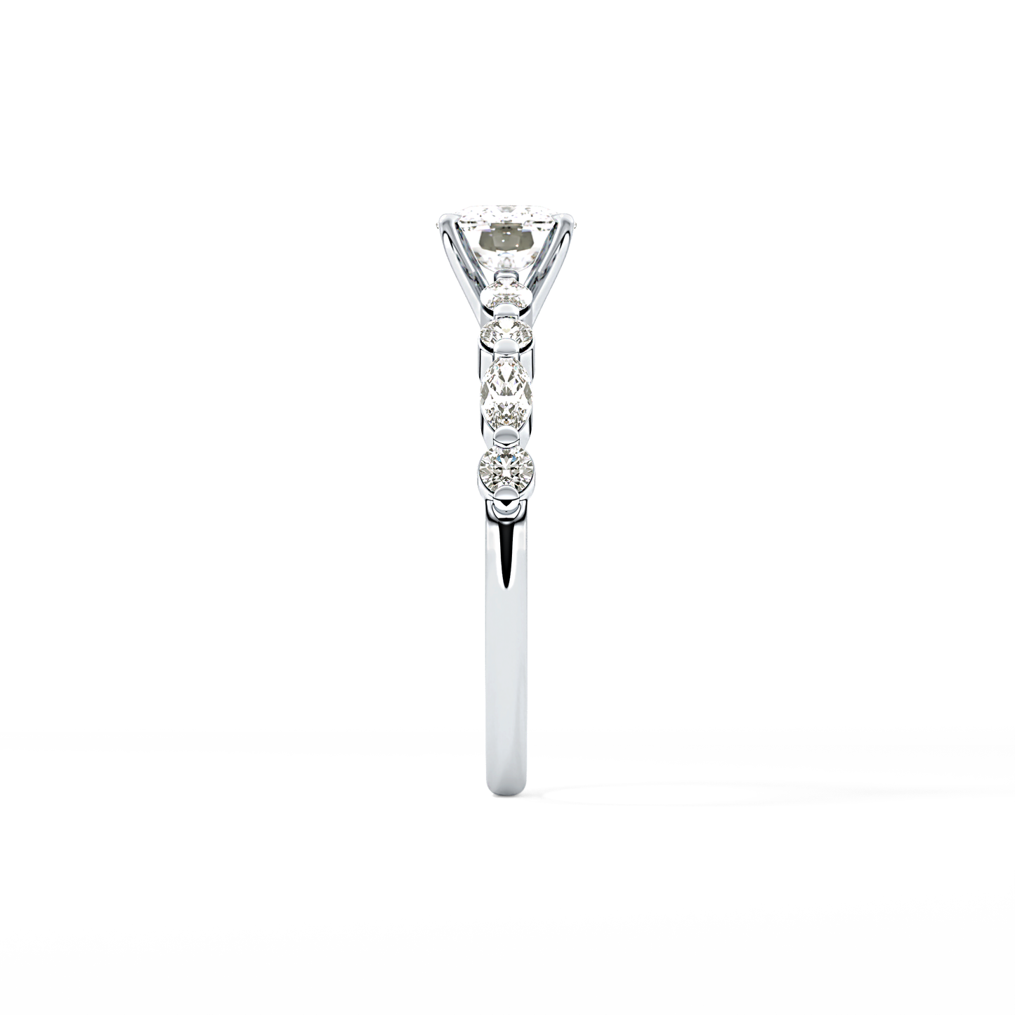 Cushion Pave Lab Grown Diamond Engagement Ring