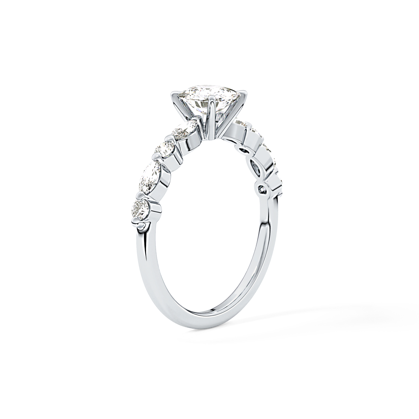 Cushion Pave Lab Grown Diamond Engagement Ring