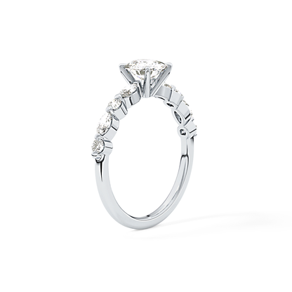 Cushion Pave Lab Grown Diamond Engagement Ring
