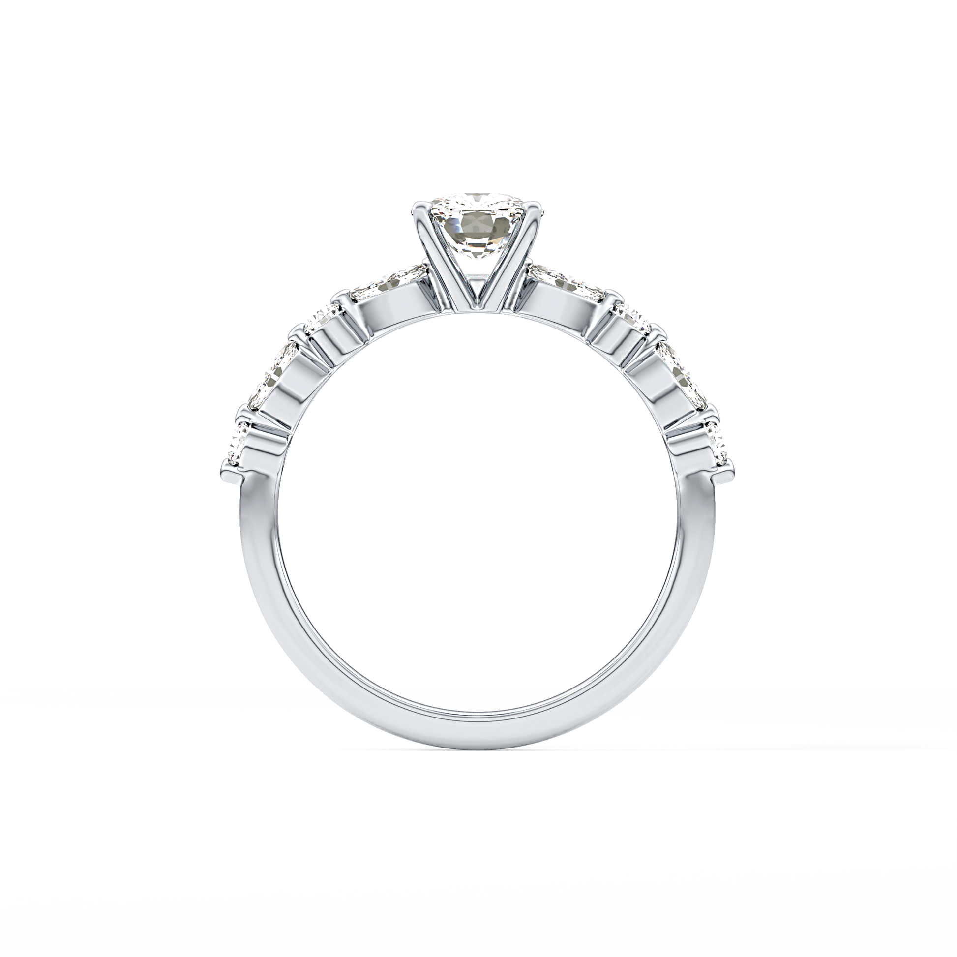 Cushion Pave Lab Grown Diamond Engagement Ring
