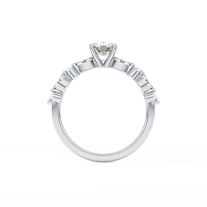 Cushion Pave Lab Grown Diamond Engagement Ring