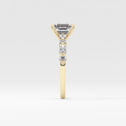 Emerald Pave Lab Grown Diamond Engagement Ring