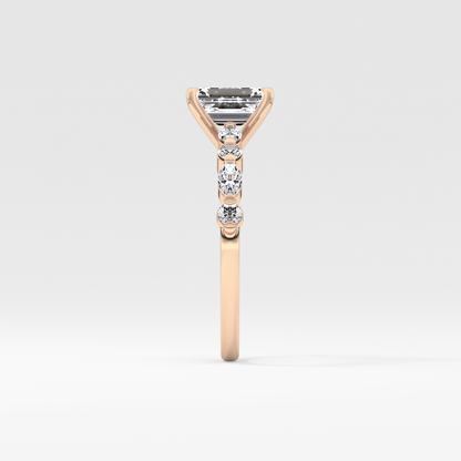 Emerald Pave Lab Grown Diamond Engagement Ring